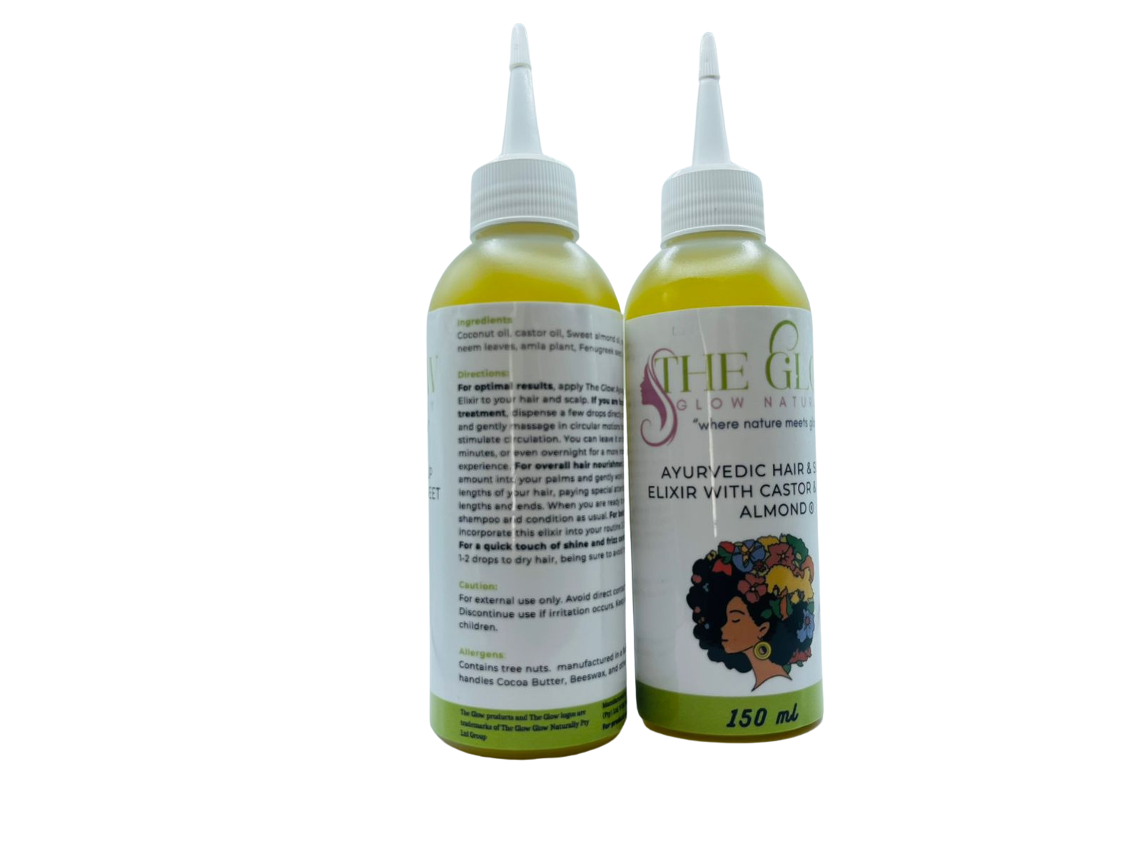 The Glow Ayurvedic Hair & Scalp Elixir with Castor & Sweet Almond - Cultivate Your Masterpiece. Rooted in Ancient Wisdom.